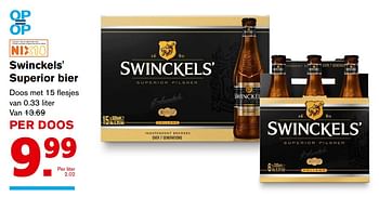Aanbiedingen Swinckels` superior bier - Swinckelsâ€™  - Geldig van 27/09/2017 tot 03/10/2017 bij Hoogvliet