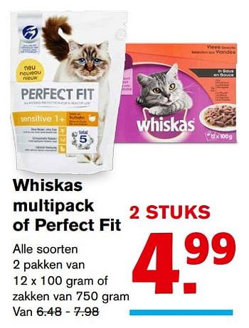 Aanbiedingen Whiskas multipack of perfect fit - Whiskas - Geldig van 27/09/2017 tot 03/10/2017 bij Hoogvliet