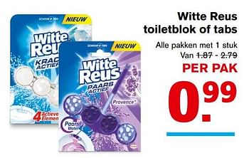 Aanbiedingen Witte reus toiletblok of tabs - Witte reus - Geldig van 27/09/2017 tot 03/10/2017 bij Hoogvliet