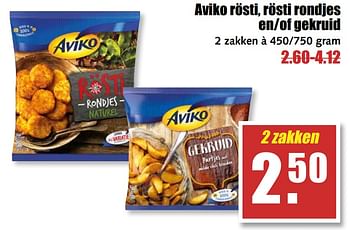 Aanbiedingen Aviko rösti, rösti rondjes en-of gekruid - Aviko - Geldig van 25/09/2017 tot 30/09/2017 bij MCD Supermarkten