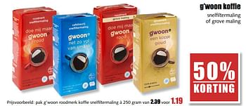 Aanbiedingen G`woon koffie - Gâ€™woon - Geldig van 25/09/2017 tot 30/09/2017 bij MCD Supermarkten