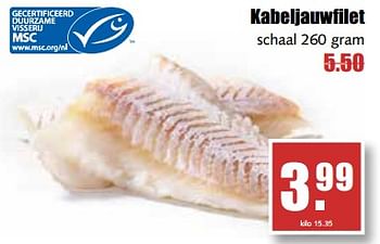 Aanbiedingen Kabeljauwfilet - Huismerk - MCD Supermarkten - Geldig van 25/09/2017 tot 30/09/2017 bij MCD Supermarkten
