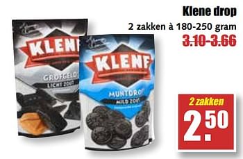 Aanbiedingen Klene drop - Klene - Geldig van 25/09/2017 tot 30/09/2017 bij MCD Supermarkten