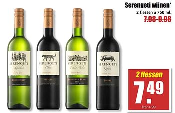 Aanbiedingen Serengeti wijnen - Witte wijnen - Geldig van 25/09/2017 tot 30/09/2017 bij MCD Supermarkten