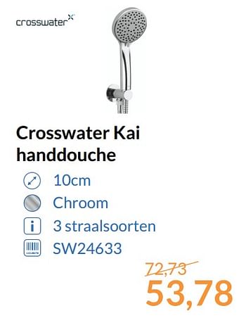 Aanbiedingen Crosswater kai handdouche - Crosswater - Geldig van 01/10/2017 tot 31/10/2017 bij Sanitairwinkel