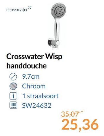 Aanbiedingen Crosswater wisp handdouche - Crosswater - Geldig van 01/10/2017 tot 31/10/2017 bij Sanitairwinkel
