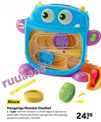 Aanbiedingen Hongerige monster doolhof - Fisher-Price - Geldig van 25/09/2017 tot 10/12/2017 bij Intertoys