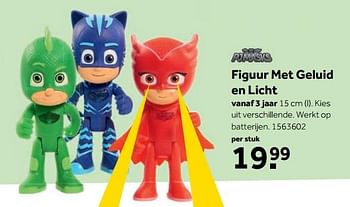 Aanbiedingen Figuur met geluid en licht - PJ Masks - Geldig van 25/09/2017 tot 10/12/2017 bij Intertoys