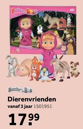 Aanbiedingen Dierenvrienden - Masha &amp; the Bear - Geldig van 25/09/2017 tot 10/12/2017 bij Intertoys