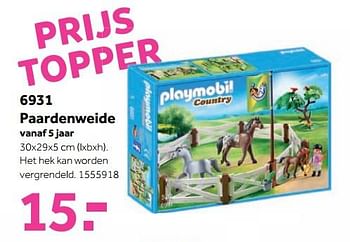 Aanbiedingen 6931 paardenweide - Playmobil - Geldig van 25/09/2017 tot 10/12/2017 bij Intertoys