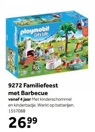 Aanbiedingen 9272 familiefeest met barbecue - Playmobil - Geldig van 25/09/2017 tot 10/12/2017 bij Intertoys