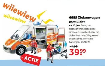 Aanbiedingen 6685 ziekenwagen met licht - Playmobil - Geldig van 25/09/2017 tot 10/12/2017 bij Intertoys