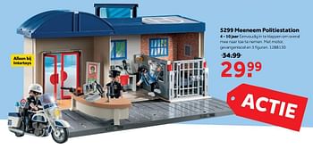 Aanbiedingen 5299 meeneem politiestation - Playmobil - Geldig van 25/09/2017 tot 10/12/2017 bij Intertoys