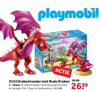 Aanbiedingen 9134 drakenhoeder met rode draken - Playmobil - Geldig van 25/09/2017 tot 10/12/2017 bij Intertoys