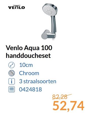 Aanbiedingen Venlo aqua 100 handdoucheset - Venlo - Geldig van 01/10/2017 tot 31/10/2017 bij Sanitairwinkel