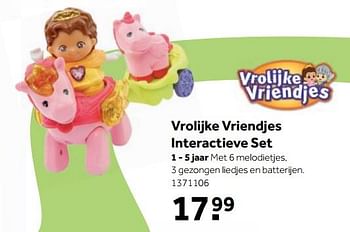 Aanbiedingen Vrolijke vriendjes interactieve set - Vrolijke Vriendjes - Geldig van 25/09/2017 tot 10/12/2017 bij Intertoys