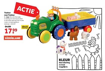 Aanbiedingen Traktor met trekker - Kiddieland - Geldig van 25/09/2017 tot 10/12/2017 bij Intertoys