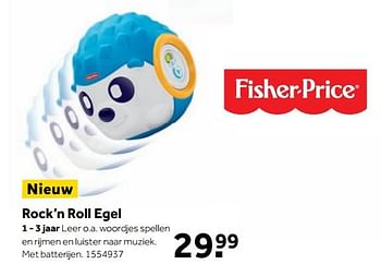 Aanbiedingen Rock`n roll egel - Fisher-Price - Geldig van 25/09/2017 tot 10/12/2017 bij Intertoys