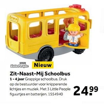 Aanbiedingen Zit-naast-mij schoolbus - Little People - Geldig van 25/09/2017 tot 10/12/2017 bij Intertoys