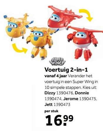 Aanbiedingen Voertuig 2-in-1 - Super Wings  - Geldig van 25/09/2017 tot 10/12/2017 bij Intertoys