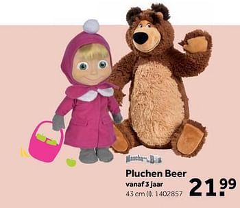 Aanbiedingen Pluchen beer - Masha &amp; the Bear - Geldig van 25/09/2017 tot 10/12/2017 bij Intertoys