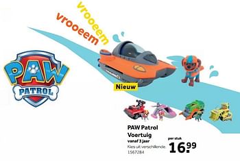 Aanbiedingen Paw patrol voertuig - PAW  PATROL - Geldig van 25/09/2017 tot 10/12/2017 bij Intertoys