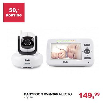 Aanbiedingen Babyfoon dvm-360 alecto - Alecto - Geldig van 25/09/2017 tot 06/10/2017 bij Baby & Tiener Megastore