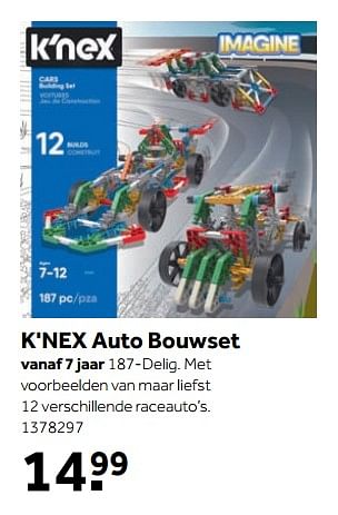 Aanbiedingen K`nex auto bouwset - K'Nex - Geldig van 25/09/2017 tot 10/12/2017 bij Intertoys