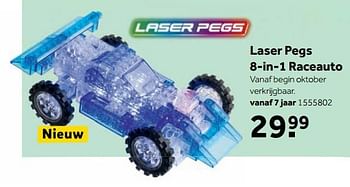 Aanbiedingen Laser pegs 8-in-1 raceauto - Laser Pegs - Geldig van 25/09/2017 tot 10/12/2017 bij Intertoys