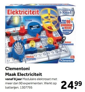 Aanbiedingen Clementoni maak electriciteit - Clementoni - Geldig van 25/09/2017 tot 10/12/2017 bij Intertoys