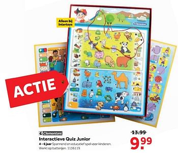 Aanbiedingen Interactieve quiz junior - Clementoni - Geldig van 25/09/2017 tot 10/12/2017 bij Intertoys