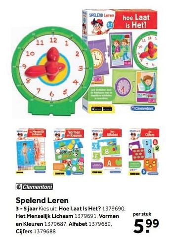 Aanbiedingen Spelend leren - Clementoni - Geldig van 25/09/2017 tot 10/12/2017 bij Intertoys