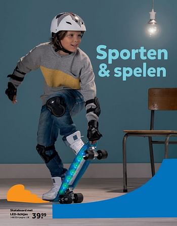 Aanbiedingen Skateboard met led-lichtjes - Huismerk - Intertoys - Geldig van 25/09/2017 tot 10/12/2017 bij Intertoys