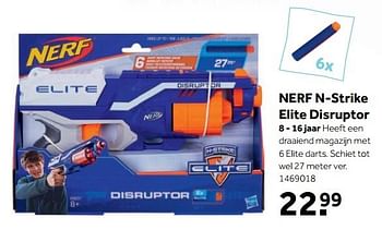 Aanbiedingen Nerf n-strike elite disruptor - Nerf - Geldig van 25/09/2017 tot 10/12/2017 bij Intertoys