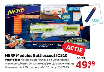 Aanbiedingen Nerf modulus battlescout ics10 - Nerf - Geldig van 25/09/2017 tot 10/12/2017 bij Intertoys