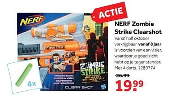 Aanbiedingen Nerf zombie strike clearshot - Nerf - Geldig van 25/09/2017 tot 10/12/2017 bij Intertoys