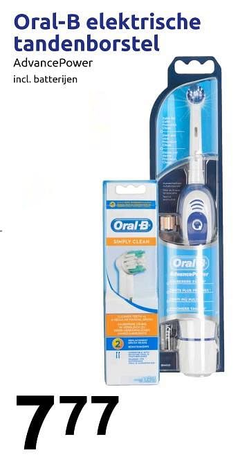 Aanbiedingen Oral-b elektrische tandenborstel - Oral-B - Geldig van 27/09/2017 tot 03/10/2017 bij Action