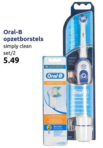 Aanbiedingen Oral-b opzetborstels - Oral-B - Geldig van 27/09/2017 tot 03/10/2017 bij Action