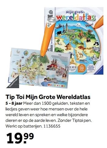 Aanbiedingen Tip toi mijn grote wereldatlas - Tiptoi - Geldig van 25/09/2017 tot 10/12/2017 bij Intertoys