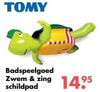 Aanbiedingen Badspeelgoed zwem + zing schildpad - Tomy - Geldig van 09/10/2017 tot 06/12/2017 bij Multi Bazar