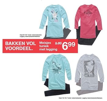 Aanbiedingen Meisjes tuniek met legging - Huismerk - Zeeman  - Geldig van 30/09/2017 tot 07/10/2017 bij Zeeman