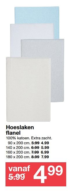 Aanbiedingen Hoeslaken flanel - Huismerk - Zeeman  - Geldig van 30/09/2017 tot 07/10/2017 bij Zeeman