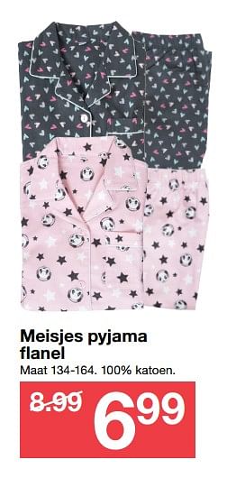 Aanbiedingen Meisje pyjama flanel - Huismerk - Zeeman  - Geldig van 30/09/2017 tot 07/10/2017 bij Zeeman