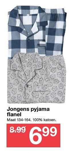 Aanbiedingen Jongens pyjama flanel - Huismerk - Zeeman  - Geldig van 30/09/2017 tot 07/10/2017 bij Zeeman