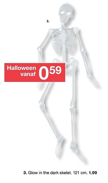 Aanbiedingen Glow in the dark skelet - Huismerk - Zeeman  - Geldig van 30/09/2017 tot 07/10/2017 bij Zeeman