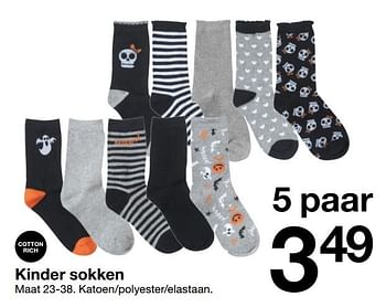 Aanbiedingen Kinder sokken - Huismerk - Zeeman  - Geldig van 30/09/2017 tot 07/10/2017 bij Zeeman