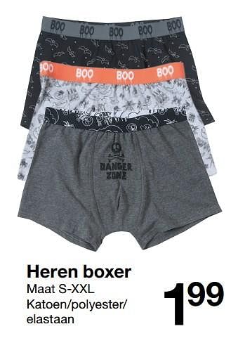 Aanbiedingen Heren boxer - Huismerk - Zeeman  - Geldig van 30/09/2017 tot 07/10/2017 bij Zeeman