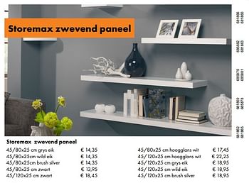 Aanbiedingen Storemax zwevend paneel - Storemax - Geldig van 02/10/2017 tot 16/11/2017 bij Multi Bazar