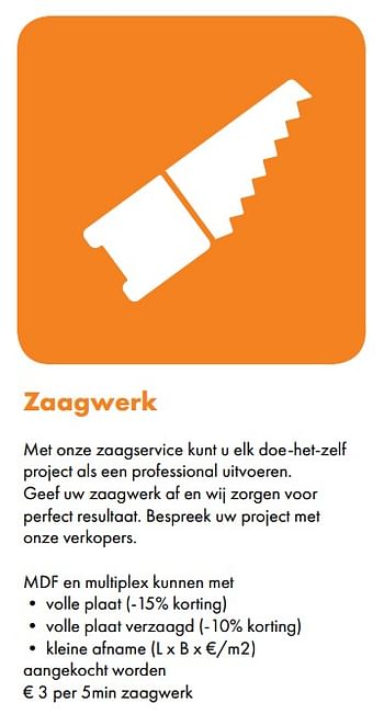 Aanbiedingen Zaagwerk - Huismerk - Multi Bazar - Geldig van 02/10/2017 tot 16/11/2017 bij Multi Bazar