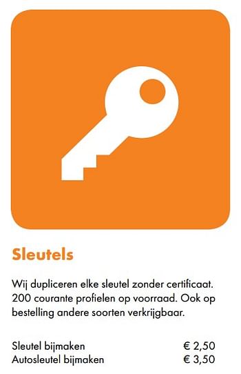 Aanbiedingen Sleutels sleutel bijmaken - Huismerk - Multi Bazar - Geldig van 02/10/2017 tot 16/11/2017 bij Multi Bazar